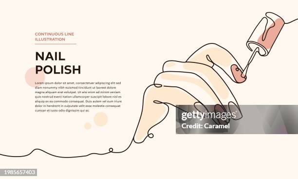 stockillustraties, clipart, cartoons en iconen met nail polish, manicure continuous line icon - manicure