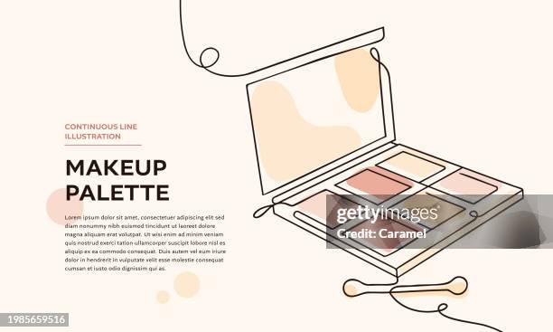 ilustraciones, imágenes clip art, dibujos animados e iconos de stock de icono de línea continua de paleta de maquillaje - paleta de maquillaje