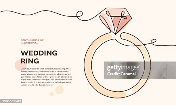 ehering durchgehende linie ikone - ring schmuck stock-grafiken, -clipart, -cartoons und -symbole