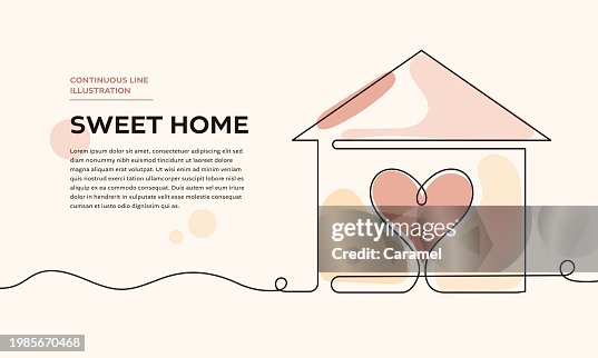 Home Sweet Home Continuous Line Icon Home Sweet Home Continuous Line Icon