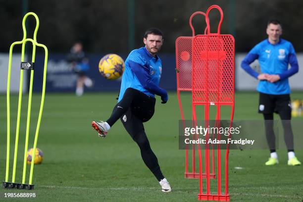 John Swift of West Bromwich Albion during a training session at West Bromwich Albion Training Ground on February 7, 2024 in Walsall, England.