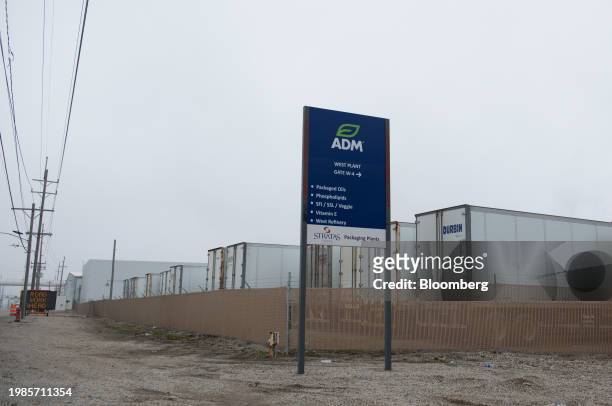 The Archer-Daniels-Midland Co. West Plant entrance in Decatur, Illinois, US, on Tuesday, Feb. 6, 2024. The US Attorney's Office in Manhattan has...