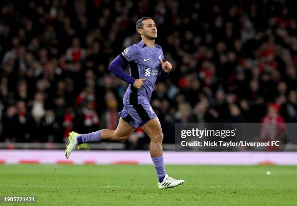 Thiago Alcantara of Liverpool during the Premier League match between Arsenal FC and Liverpool FC at Emirates Stadium on February 04, 2024 in London,...