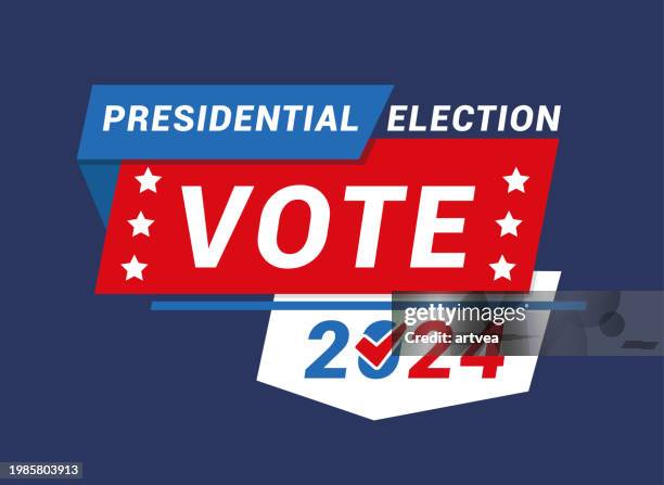 stockillustraties, clipart, cartoons en iconen met presidential election 2024 in united states - presidentsverkiezing
