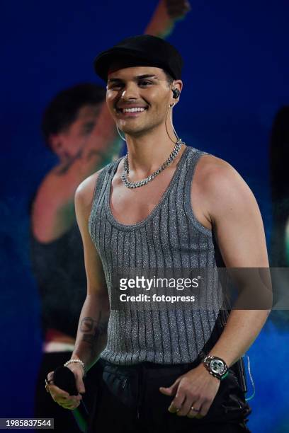 Abraham Mateo performs on stage during the Final of Benidorm Fest 2024 at Palacio de Deportes L'Illa on February 03, 2024 in Benidorm, Spain. The...