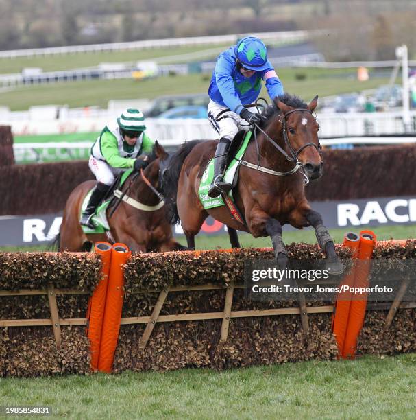 Irish Jockey Ruby Walsh riding Hurricane Fly winning the Champion Hurdle Challenge Trophy at the Cheltenham Festival, 12th March 2013. Placed second...