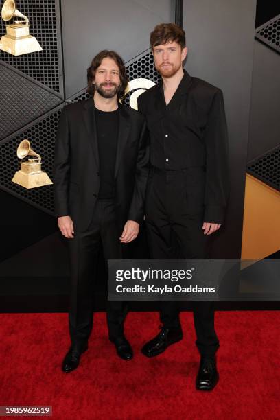 Dominic Maker and James Blake attend the 66th GRAMMY Awards at Crypto.com Arena on February 04, 2024 in Los Angeles, California.