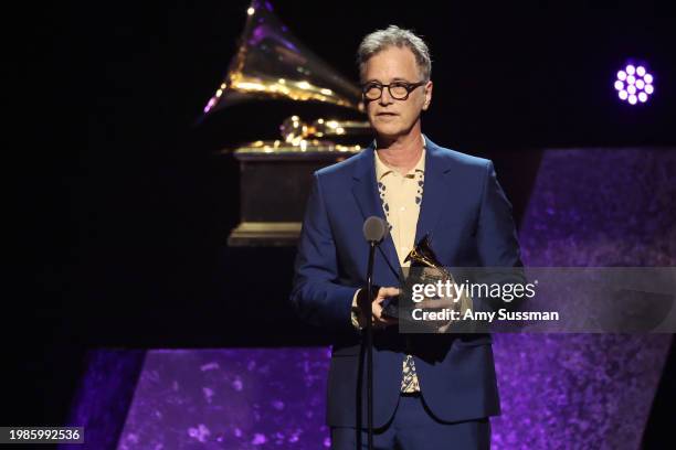 Dan Wilson accepts the "Best Country Song" award for "White Horse" onstage during the 66th GRAMMY Awards at Peacock Theater on February 04, 2024 in...