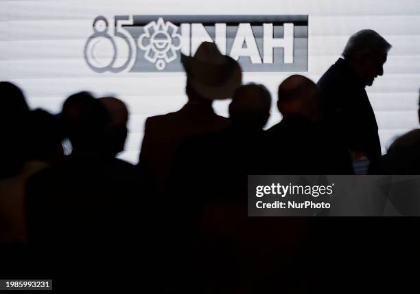 President of Mexico, Andres Manuel Lopez Obrador, is attending the commemoration of the 85th Anniversary of the National Institute of Anthropology...