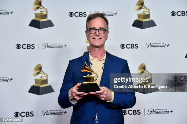 Dan Wilson, winner of the "Best Country Song" award for "White Horse", poses in the press room during the 66th GRAMMY Awards at Crypto.com Arena on...