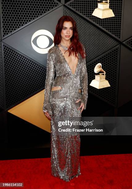 Dua Lipa attends the 66th GRAMMY Awards at Crypto.com Arena on February 04, 2024 in Los Angeles, California.