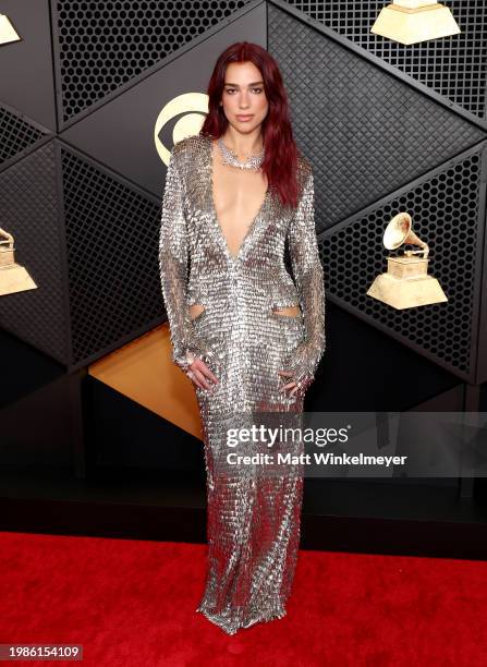 Dua Lipa attends the 66th GRAMMY Awards at Crypto.com Arena on February 04, 2024 in Los Angeles, California.