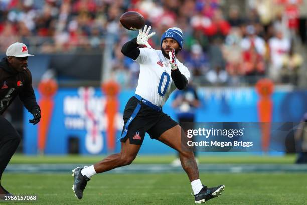 Andre Swift of the Philadelphia Eagles and NFC catches a pass during the 2024 NFL Pro Bowl Games at Camping World Stadium on February 04, 2024 in...
