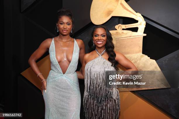 Coco Jones and Kandi Burruss attend the 66th GRAMMY Awards at Crypto.com Arena on February 04, 2024 in Los Angeles, California.