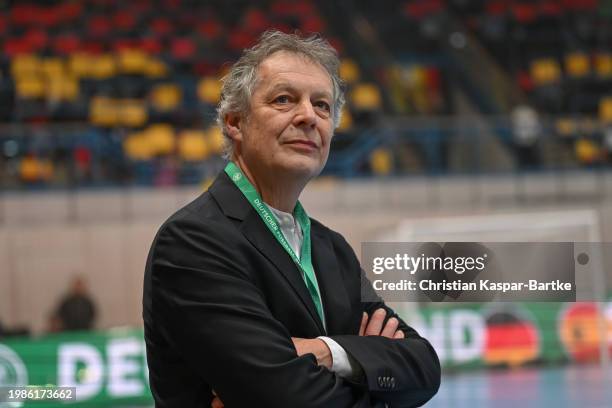 Marcel Loosveld, Head coach of Germany looks on the Futsal Friendly match between Germany and Spain at F.a.n. Frankenstolzarena on February 04, 2024...