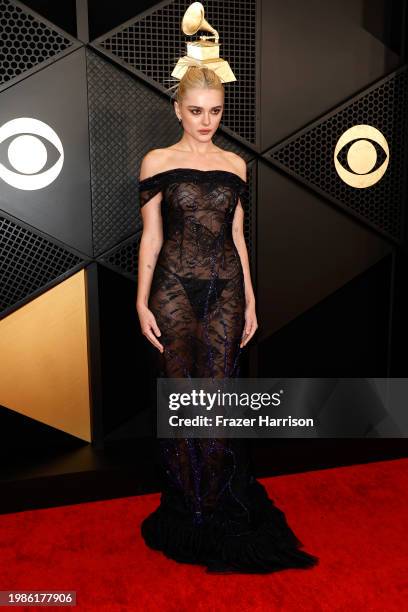 Charlotte Lawrence attends the 66th GRAMMY Awards at Crypto.com Arena on February 04, 2024 in Los Angeles, California.