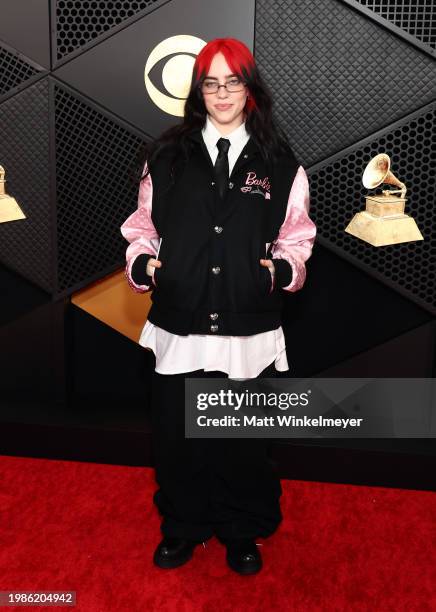 Billie Eilish attends the 66th GRAMMY Awards at Crypto.com Arena on February 04, 2024 in Los Angeles, California.