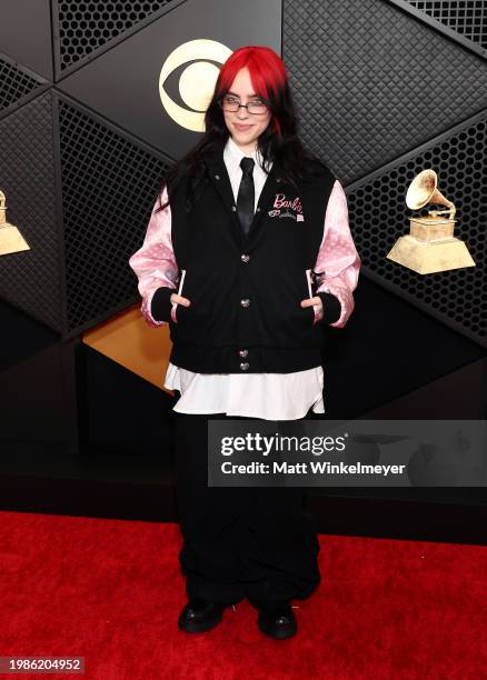 Billie Eilish attends the 66th GRAMMY Awards at Crypto.com Arena on February 04, 2024 in Los Angeles, California.