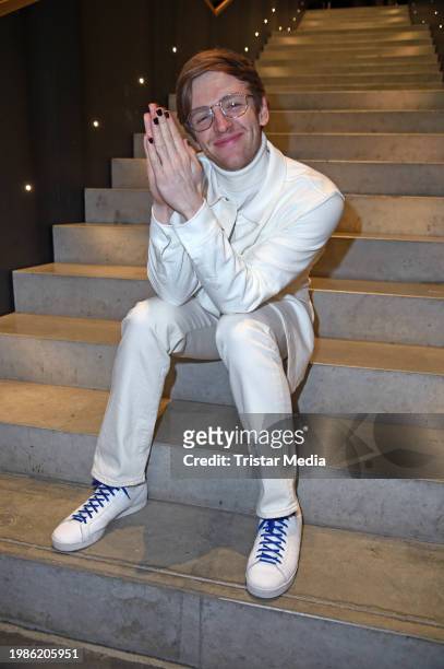 Timur Bartels attends the Marcel Ostertag fashion show as part of Berlin Fashion Week AW24 at Verti Music Hall on February 7, 2024 in Berlin, Germany.