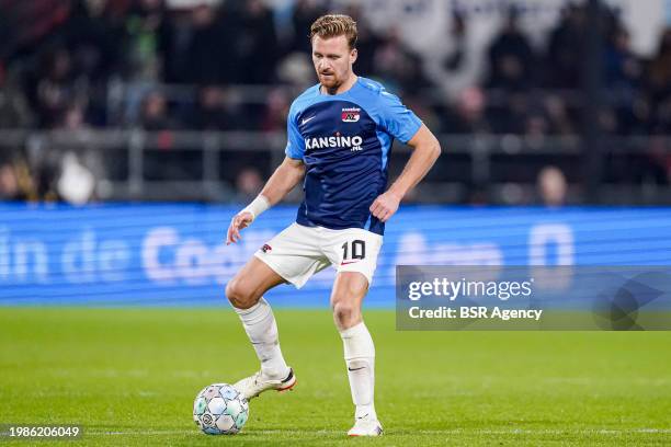 Dani de Wit of AZ Alkmaar runs with the ball during the TOTO KNVB Cup Quarter Final match between Feyenoord and AZ at Stadion Feijenoord on February...