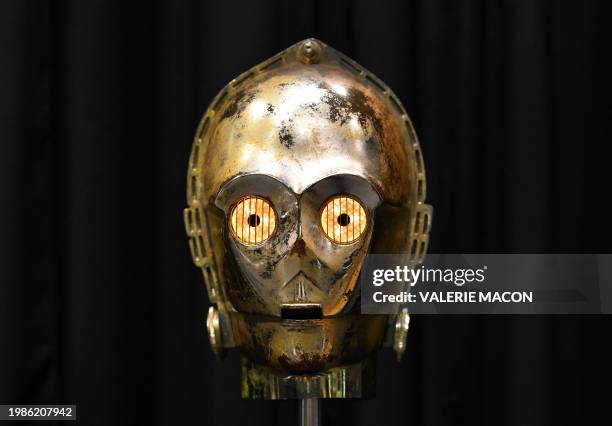 Anthony Daniels collection screen-matched light-up C3PO head from "Star Wars: Return of the Jedi" is on diaplay during a press preview of movie...