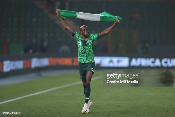 Bouaké, IVORY COAST Victor Osimhen of Nigeria during the TotalEnergies CAF Africa Cup of Nations semi-final match between Nigeria and South Africa at...