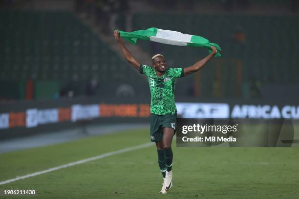 Bouaké, IVORY COAST Victor Osimhen of Nigeria during the TotalEnergies CAF Africa Cup of Nations semi-final match between Nigeria and South Africa at...