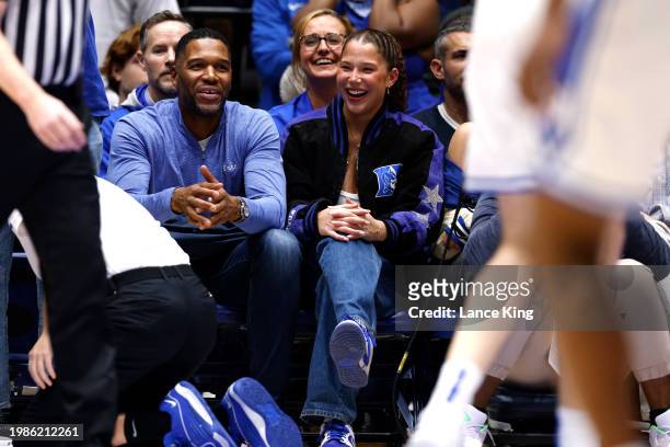 Michael Strahan attends the game between the Notre Dame Fighting Irish and the Duke Blue Devils at Cameron Indoor Stadium on February 7, 2024 in...