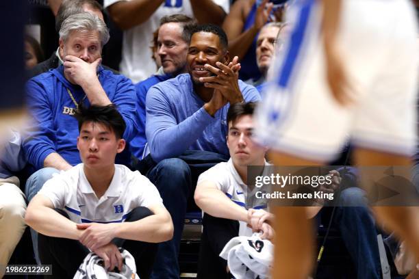 Michael Strahan attends the game between the Notre Dame Fighting Irish and the Duke Blue Devils at Cameron Indoor Stadium on February 7, 2024 in...