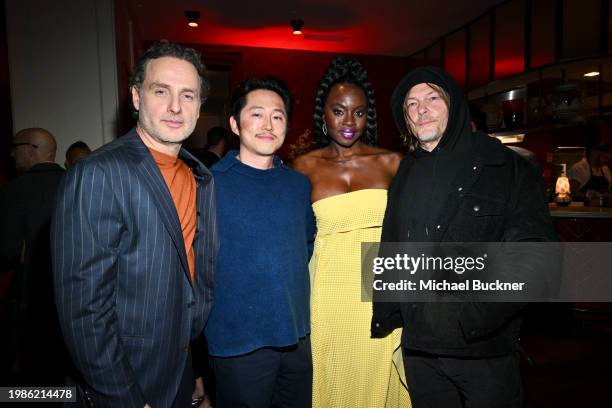 Andrew Lincoln, Steven Yeun, Danai Gurira, and Norman Reedus at "The Walking Dead: The Ones Who Live" special premiere event held at Linwood Dunn...
