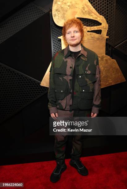 Ed Sheeran attends the 66th GRAMMY Awards at Crypto.com Arena on February 04, 2024 in Los Angeles, California.