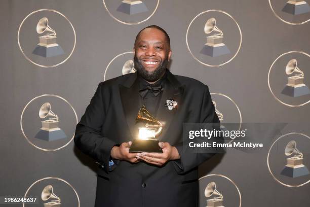 Killer Mike, winner of the "Best Rap Performance" award for "Scientists & Engineers" attends the 66th GRAMMY Awards at Peacock Theater on February...