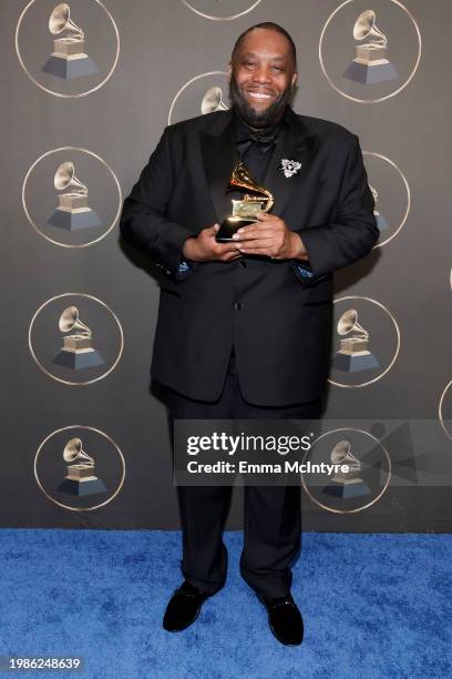 Killer Mike, winner of the "Best Rap Performance" award for "Scientists & Engineers" attends the 66th GRAMMY Awards at Peacock Theater on February...