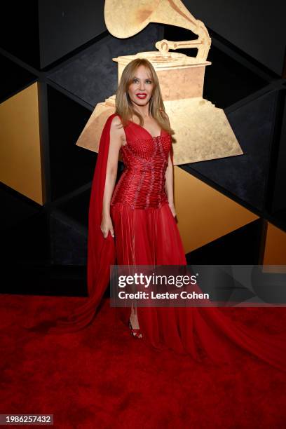 Kylie Minogue attends the 66th GRAMMY Awards at Crypto.com Arena on February 04, 2024 in Los Angeles, California.