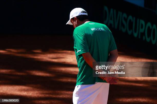 Leonardo Lavalle, Captain of Mexico team reacts during a match between Johannes Ingildsen and August Holmgren of Denmark and Miguel Angel Reyes...