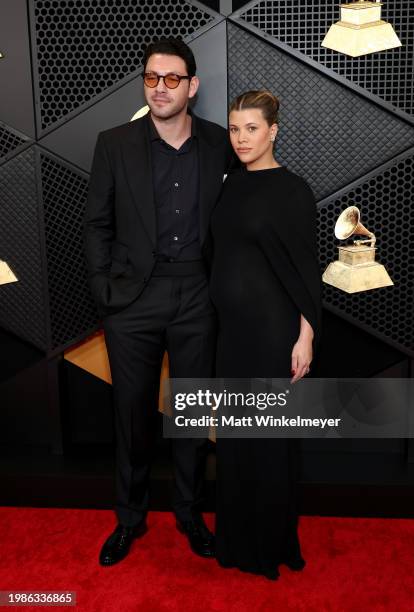 Elliot Grainge and Sofia Richie attend the 66th GRAMMY Awards at Crypto.com Arena on February 04, 2024 in Los Angeles, California.