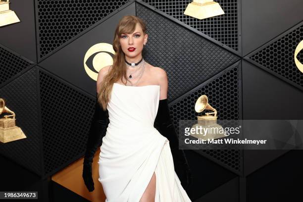 Taylor Swift attends the 66th GRAMMY Awards at Crypto.com Arena on February 04, 2024 in Los Angeles, California.