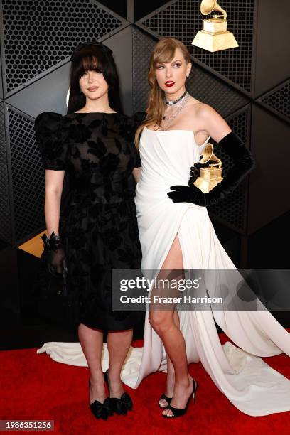 Lana Del Rey and Taylor Swift attend the 66th GRAMMY Awards at Crypto.com Arena on February 04, 2024 in Los Angeles, California.