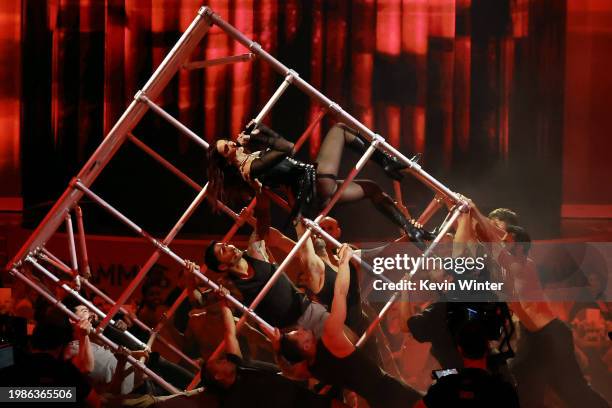 Dua Lipa performs onstage during the 66th GRAMMY Awards at Crypto.com Arena on February 04, 2024 in Los Angeles, California.