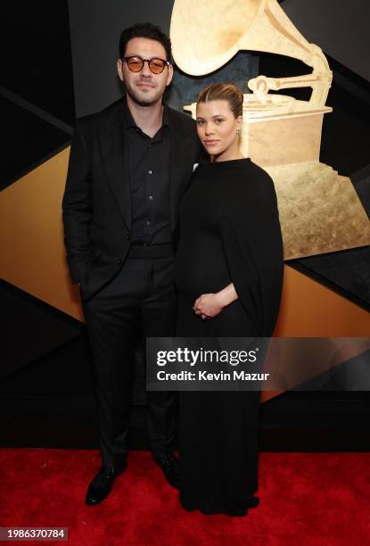 Elliot Grainge and Sofia Richie Grainge attend the 66th GRAMMY Awards at Crypto.com Arena on February 04, 2024 in Los Angeles, California.