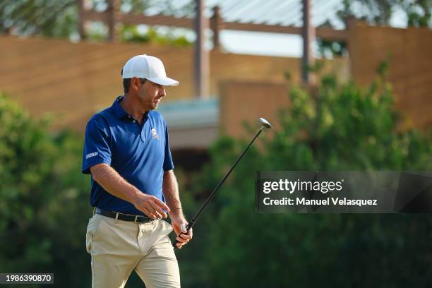 Charles Howell III of Crushers GC gestures during day three of the LIV Golf Invitational - Mayakoba at El Camaleon at Mayakoba on February 04, 2024...