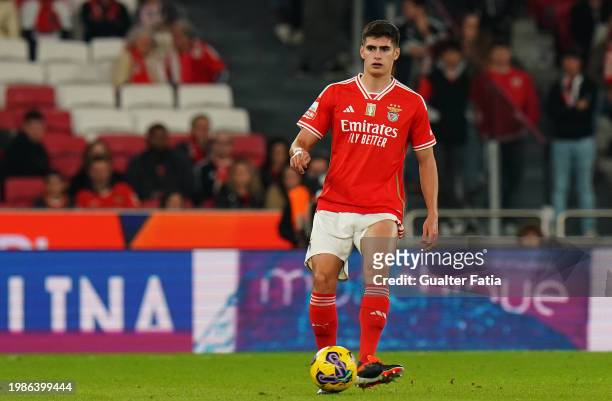 Antonio Silva of SL Benfica in action during the Liga Portugal Betclic match between SL Benfica and Gil Vicente FC at Estadio da Luz on February 4,...