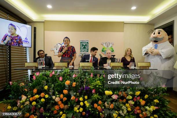 Angel Canil Grave, the legal representative of the Rigoberta Menchu Foundation; Rigoberta Menchu, the Nobel Peace Prize winner; Victor Gonzalez...