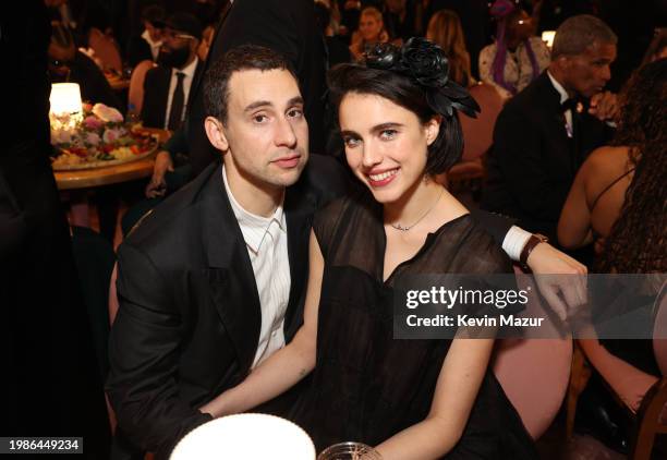 Jack Antonoff and Margaret Qualley attend the 66th GRAMMY Awards at Crypto.com Arena on February 04, 2024 in Los Angeles, California.