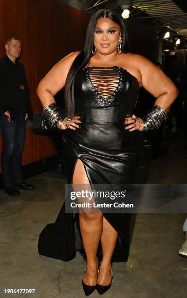 Lizzo attends the 66th GRAMMY Awards at Crypto.com Arena on February 04, 2024 in Los Angeles, California.