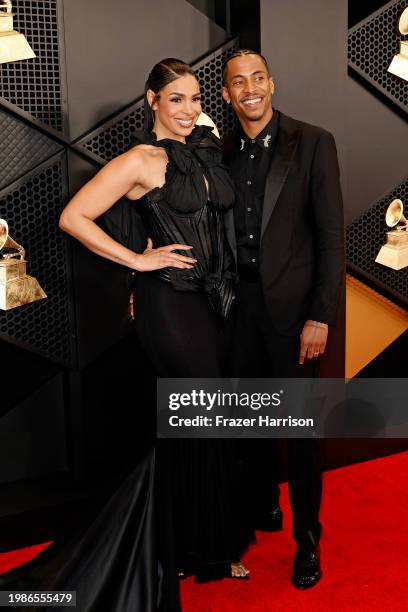 Jordin Sparks and Dana Isaiah attend the 66th GRAMMY Awards at Crypto.com Arena on February 04, 2024 in Los Angeles, California.