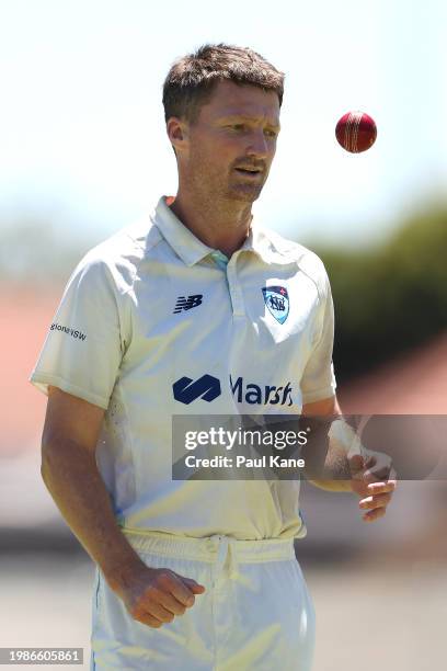 Jackson Bird of New South Wales walks back to his bowling mark during the Sheffield Shield match between Western Australia and New South Wales at...