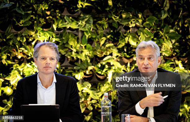 Rabobank CFO Bas Brouwers and group management chairman Stefaan Decraene hold a press conference to announce the half-year figures in Utrecht on...