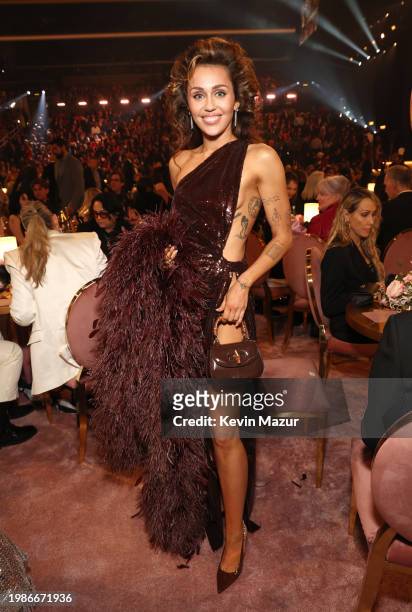 Miley Cyrus attends the 66th GRAMMY Awards at Crypto.com Arena on February 04, 2024 in Los Angeles, California.