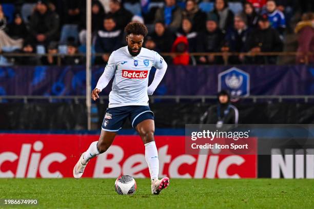 Yoann SALMIER of Le Havre during the French Cup match between Racing Club de Strasbourg Alsace v Havre Athletic Club at Stade de la Meinau on...